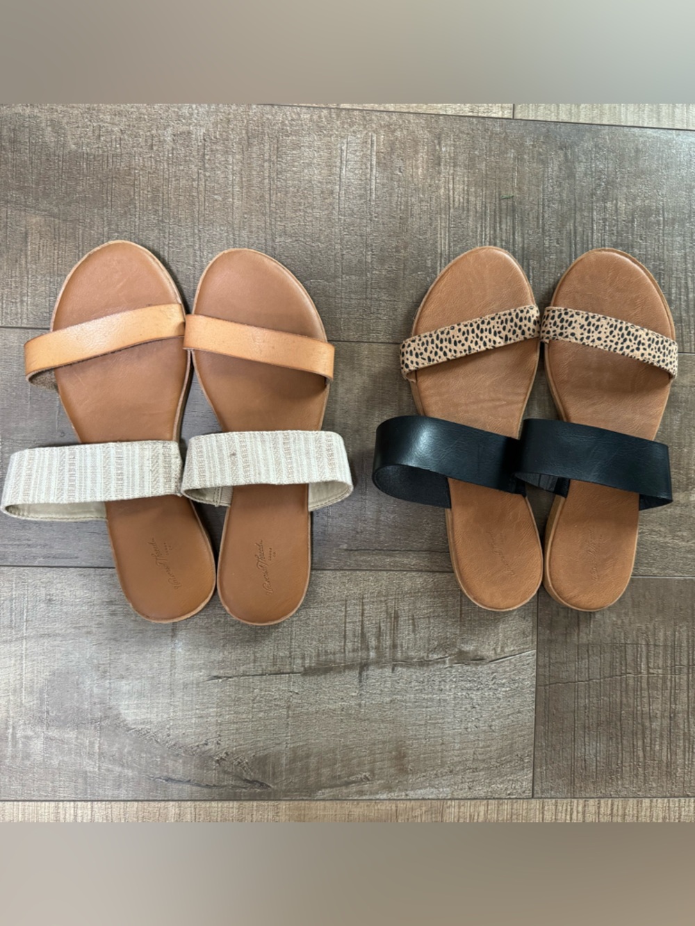 Target BUNDLE- Women’s Double Strap Slide Sandals - Black, Tan, Leopard, Cream